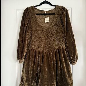 Free People Farrier Velvet Mini Dress
